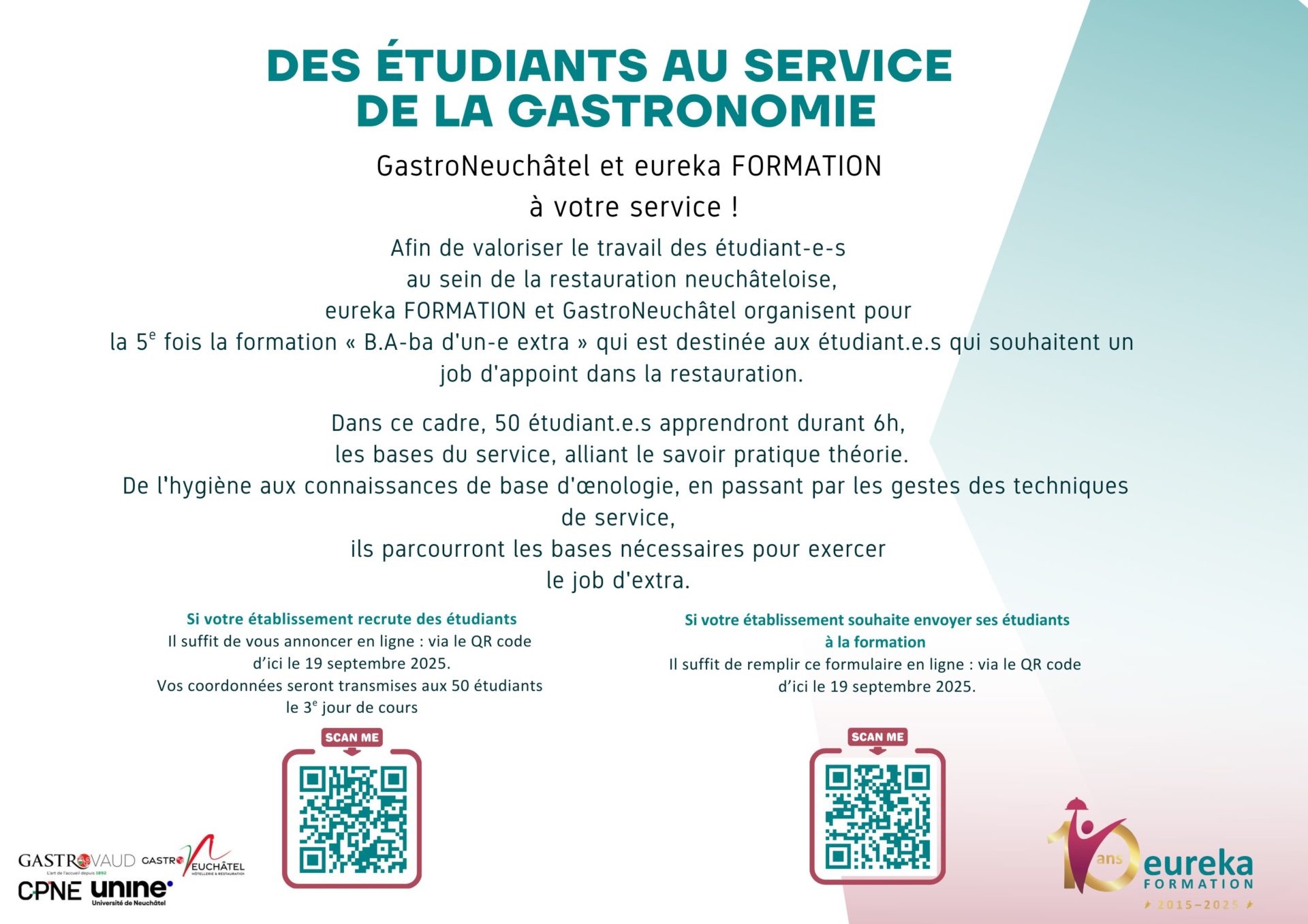 Des étudiants au service de la Gastronomie