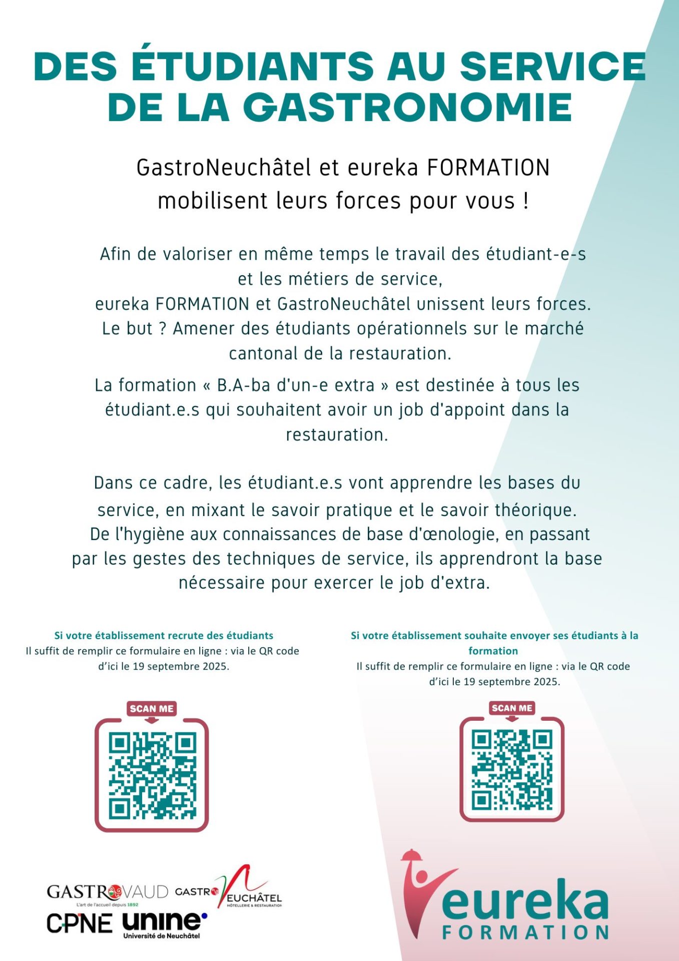 Des étudiants au service de la Gastronomie